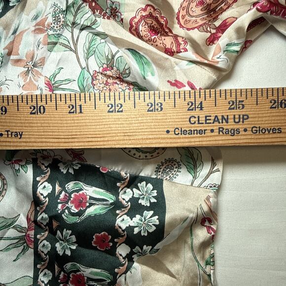 Haver London Semi Sheer Blouse Floral Plus 3X Whimsical Colorful Long Sleeve EUC - Picture 4 of 10